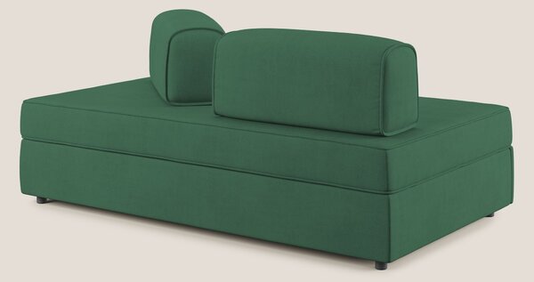 Liberty divano con pouf estraibile e schienali movibili in tessuto mor