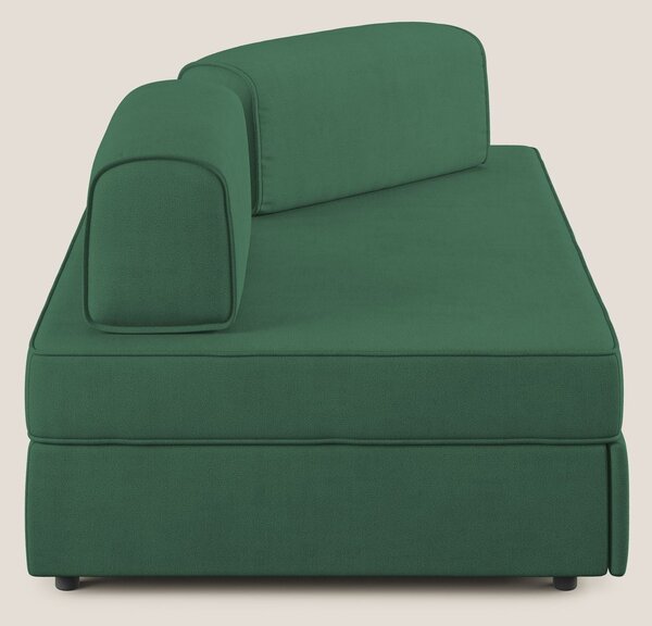 Liberty divano con pouf estraibile e schienali movibili in tessuto mor