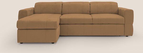 Kronos Divano angolare con pouf estraibile e penisola contenitore in m