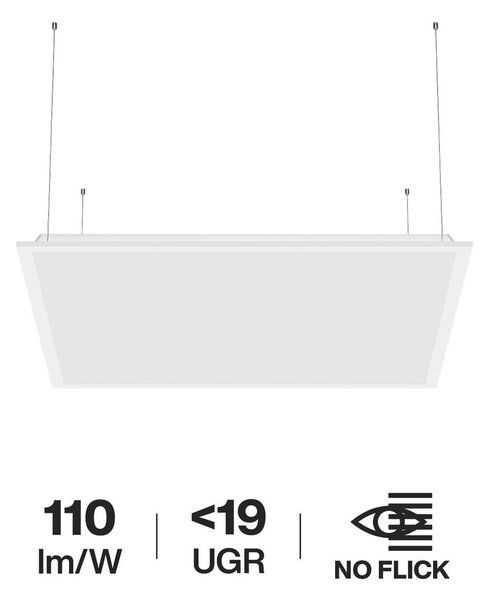 Pannello LED a Sospensione 60x60 40W IP40 110lm/W No Flickering UGR19 Colore Bianco Freddo 5.700K