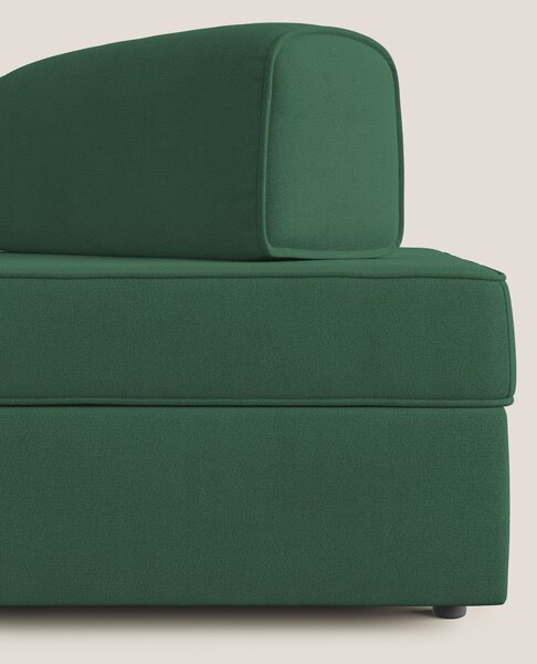 Liberty divano con pouf estraibile e schienali movibili in tessuto mor