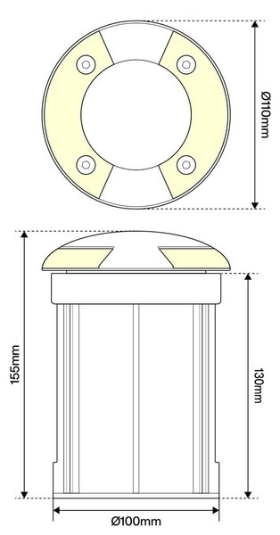 Faretto Carrabile Bidirezione GU10 IP67 - INOX con Doppio Pressacavo