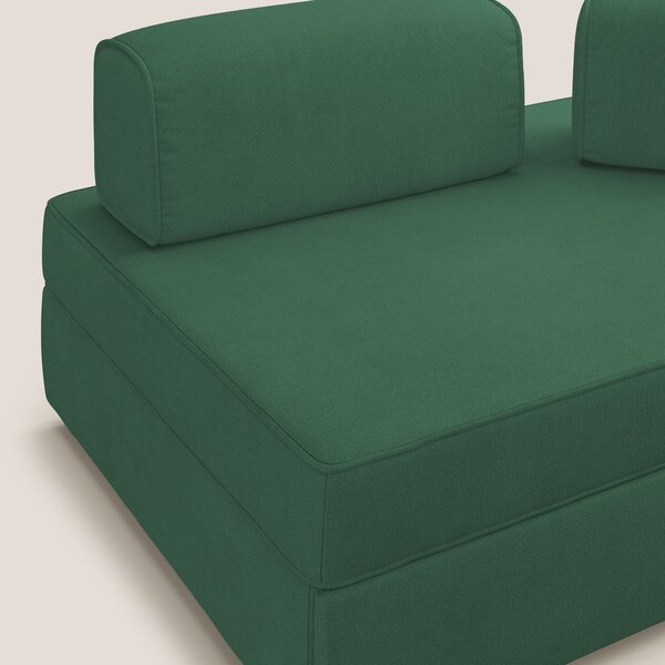 Liberty divano con pouf estraibile e schienali movibili in tessuto mor
