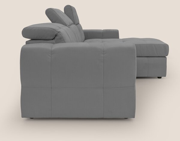 Kronos Divano angolare con pouf estraibile e penisola contenitore in m
