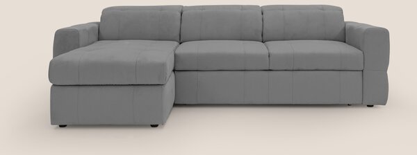 Kronos Divano angolare con pouf estraibile e penisola contenitore in m