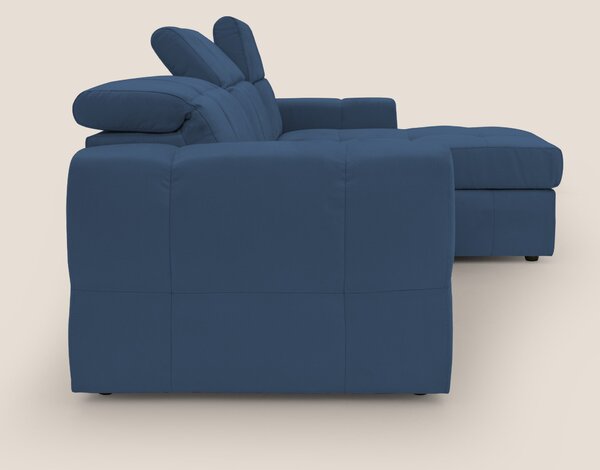 Kronos Divano angolare con pouf estraibile e penisola contenitore in m