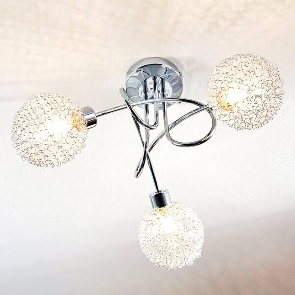 Plafoniera soffitto Ticino Lindby, dimmerabile, Cromo / Argento, Corridoio, Metallo, Moderno, Plafoniera