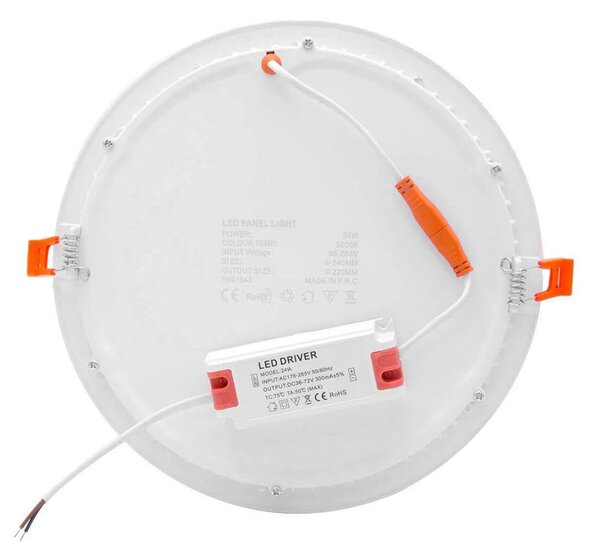 Pannello LED Rotondo 24W 2.400lm Foro Ø225-230mm Osram chip LED Colore Bianco Naturale 4.000K