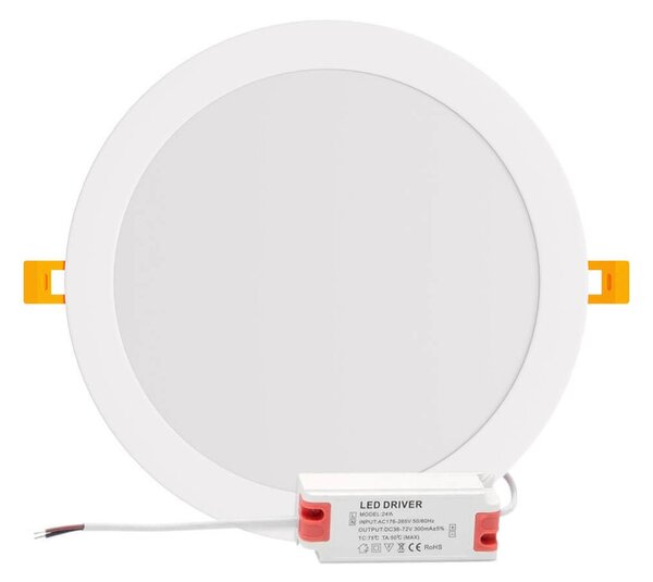 Pannello LED Rotondo 24W 2.400lm Foro Ø225-230mm Osram chip LED Colore Bianco Naturale 4.000K