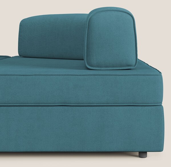 Liberty divano angolare con pouf estraibile e schienali movibili in te