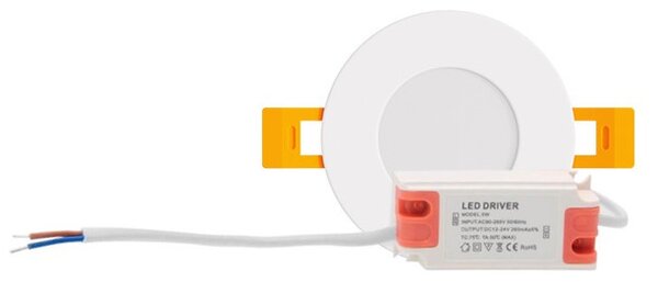 Pannello LED Rotondo 5W 500lm Foro Ø70-75mm Osram chip LED Colore Bianco Caldo 3.000K