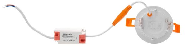 Pannello LED Rotondo 5W 500lm Foro Ø70-75mm Osram chip LED Colore Bianco Caldo 3.000K