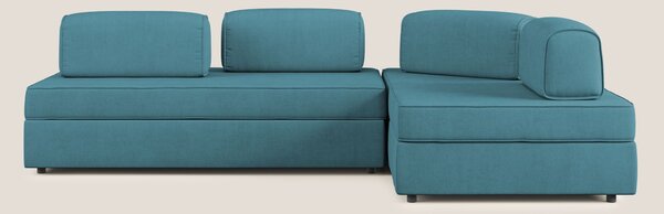 Liberty divano angolare con pouf estraibile e schienali movibili in te
