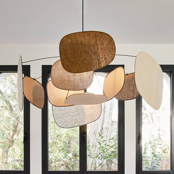MARKET SET Lampada a sospensione Screen 70's, dimmerabile, Multicolore, Soggiorno / Sala da pranzo, Tessuto / Stoffa / Seta, Design, Lampada a sospensione