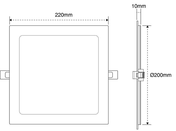 Pannello LED Quadrato 20W 2.000lm Foro 205x205mm Osram chip LED Colore Bianco Naturale 4.000K
