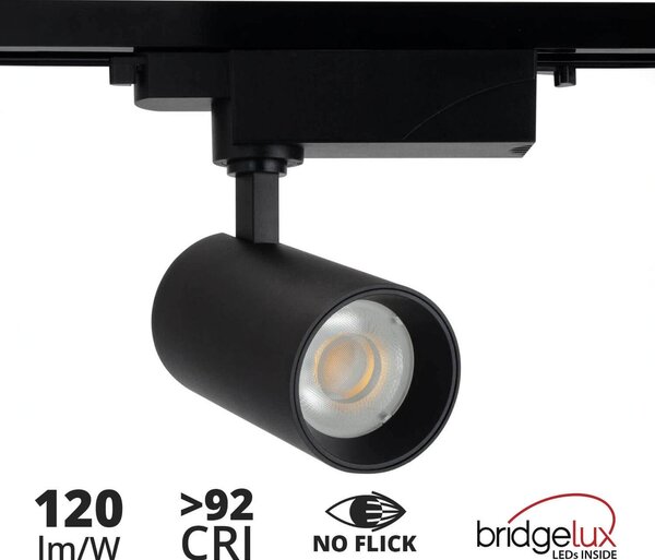 Faro LED 20W Monofase 60° 120lm/W CRI92 no Flickering - BRIDGELUX LED Colore Bianco Naturale 4.000K