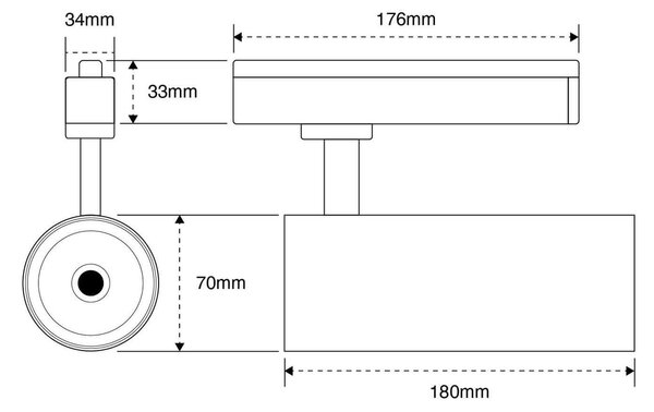 Faro LED 30W Monofase Nero 38°/60° 130lm/W CRI92 no Flickering Colore Bianco Naturale 4.000K