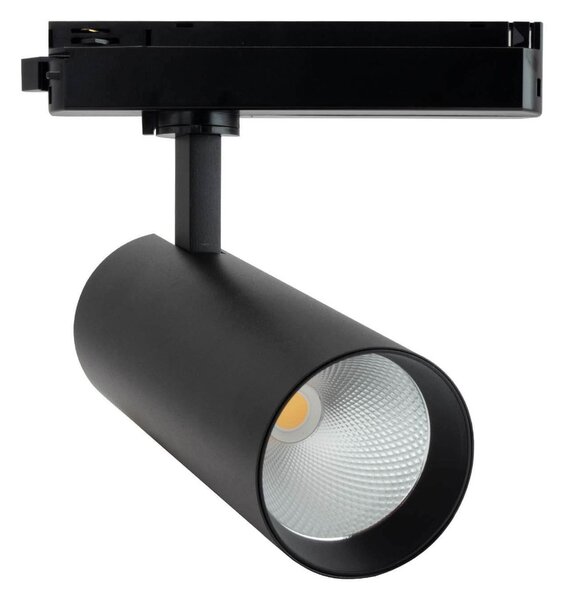 Faro LED 30W Monofase Nero 38°/60° 130lm/W CRI92 no Flickering Colore Bianco Naturale 4.000K