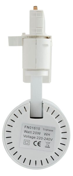 Faro LED 20W Trifase 60° 120lm/W CRI92 no Flickering - BRIDGELUX LED Colore Bianco Naturale 4.000K