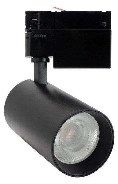 Faro LED 30W Trifase Nero 60° 120lm/W CRI92 no Flickering - BRIDGELUX LED Colore Bianco Naturale 4.000K