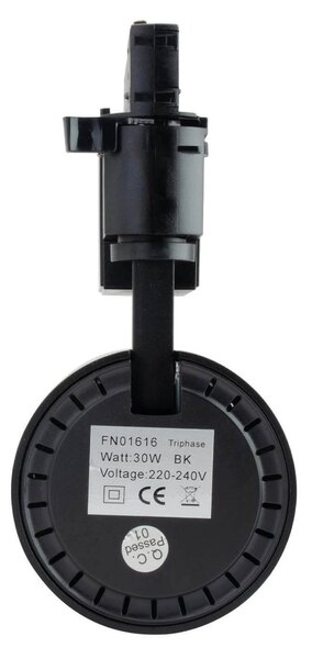 Faro LED 30W Trifase Nero 60° 120lm/W CRI92 no Flickering - BRIDGELUX LED Colore Bianco Naturale 4.000K