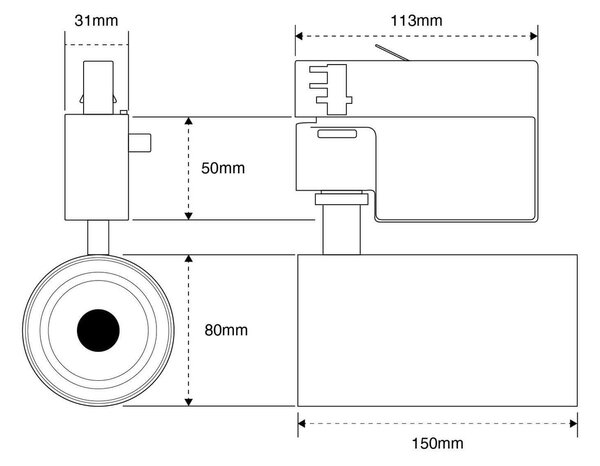 Faro LED 30W Trifase 60° 120lm/W CRI92 no Flickering - BRIDGELUX LED Colore Bianco Naturale 4.000K