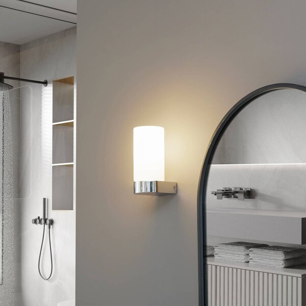 Applique da parete Basolo Lucande, dimmerabile, Cromo / Argento, Bagno, Metallo, Moderno, Applique
