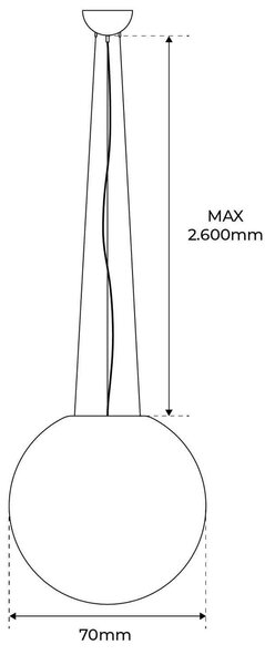 Sfera Illuminabile Sospesa da 70cm IP44 con base E27