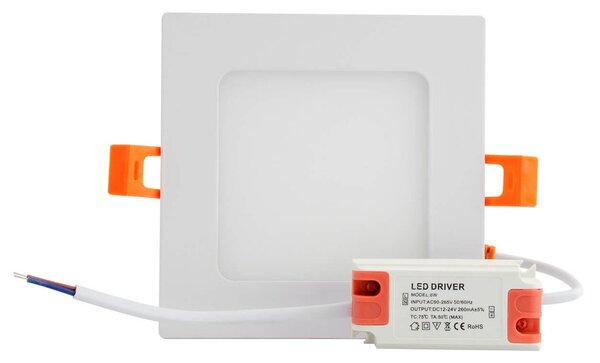Pannello LED Quadrato 8W 800lm Foro 110x110mm Osram chip LED Colore Bianco Freddo 6.000K