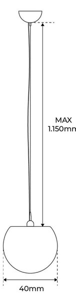 Sfera Illuminabile Sospesa IP44 da 40cm con base E27