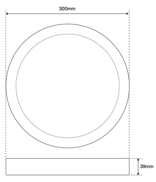 Plafoniera LED Rotonda 30W 3.000lm Ø300mm Osram chip LED