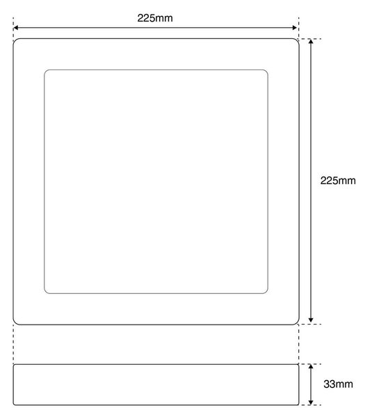 Plafoniera LED Quadrata 20W 2.000lm 225x225mm Osram LED Dimmerabile