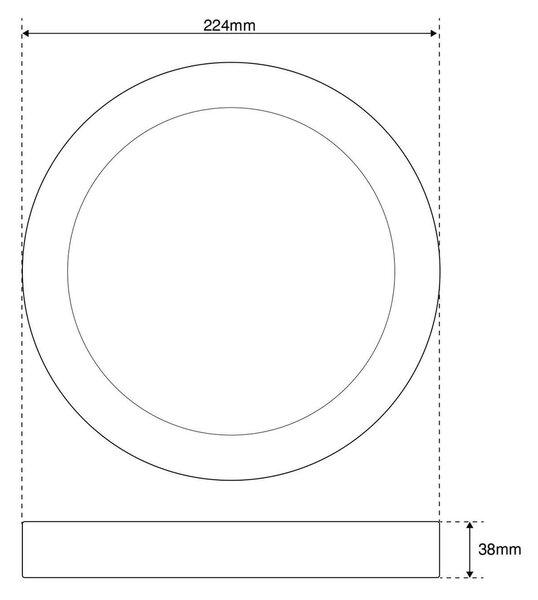 Plafoniera LED Rotonda 20W 2.000lm Ø225mm Osram chip LED