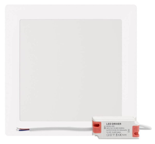 Plafoniera LED Quadrata 20W 2.000lm 225x225mm Osram chip LED