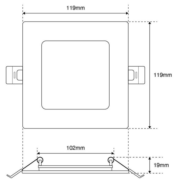 Pannello LED Quadrato 8W 800lm Foro 110x110mm Osram chip LED Colore Bianco Freddo 6.000K