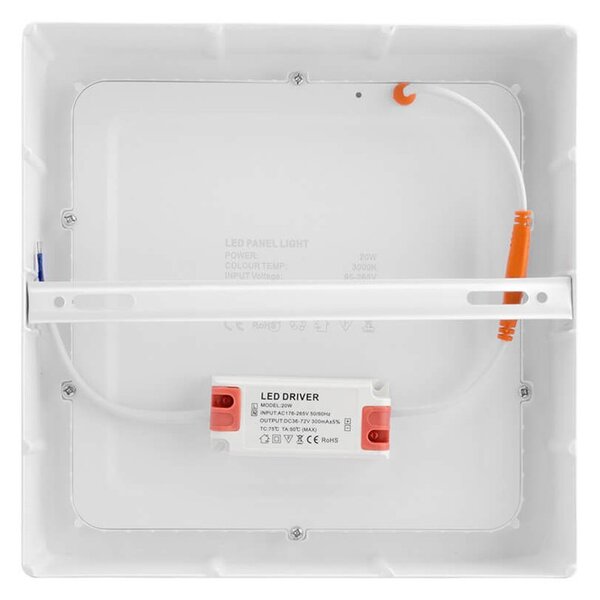 Plafoniera LED Quadrata 20W 2.000lm 225x225mm Osram chip LED