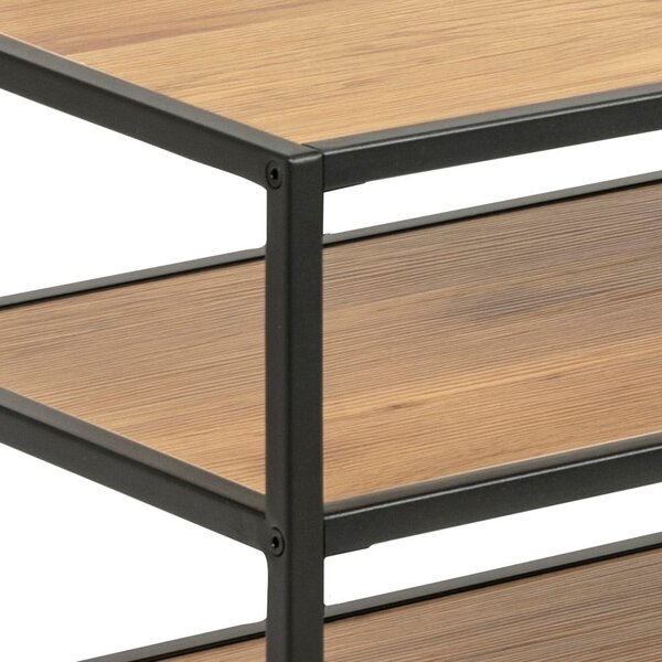 Mobile TV nero-color legno naturale effetto rovere 120x46 cm Seaford - Actona