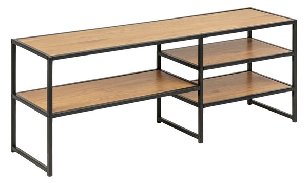 Mobile TV nero-color legno naturale effetto rovere 120x46 cm Seaford - Actona
