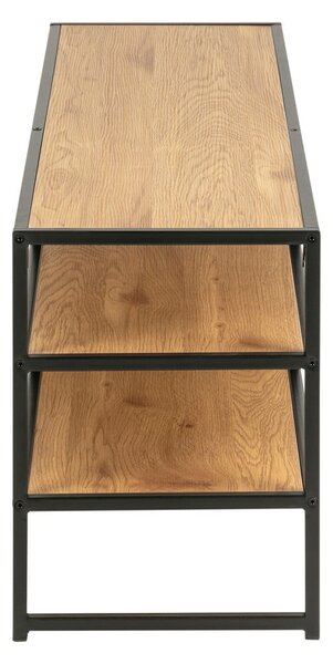 Mobile TV nero-color legno naturale effetto rovere 120x46 cm Seaford - Actona