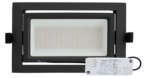 Faro LED da Incasso 44W Foro 210x130 Nero con driver Philips Colore Bianco Naturale 4.000K