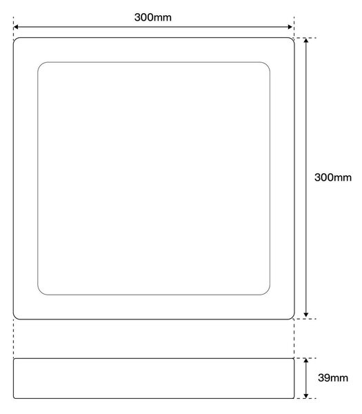 Plafoniera LED Quadrata 30W 3.000lm 300x300mm Osram chip LED