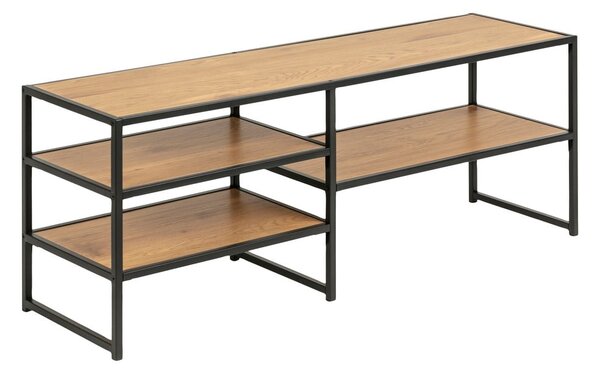 Mobile TV nero-color legno naturale effetto rovere 120x46 cm Seaford - Actona