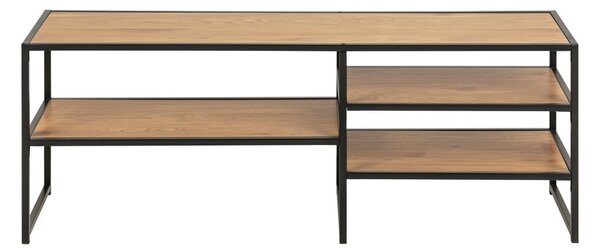 Mobile TV nero-color legno naturale effetto rovere 120x46 cm Seaford - Actona