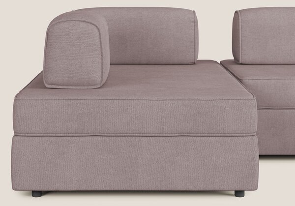 Liberty divano panoramico con pouf estraibile e schienali movibili in