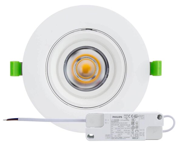 Faro LED da Incasso 44W Orientabile Foro Ø160mm Bianco-driver Philips Colore Bianco Caldo 2.700K