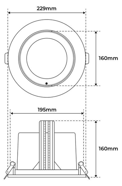 Faro LED da Incasso 44W Orientabile Rotondo Foro Ø210mm Bianco - Philips Certadrive 140lm/W Colore Bianco Naturale 4.000K
