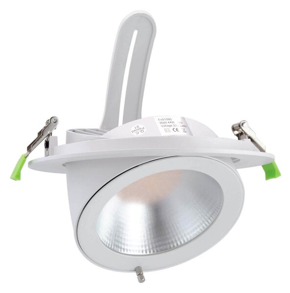 Faro LED da Incasso 44W Orientabile Rotondo Foro Ø210mm Bianco - Philips Certadrive 140lm/W Colore Bianco Naturale 4.000K