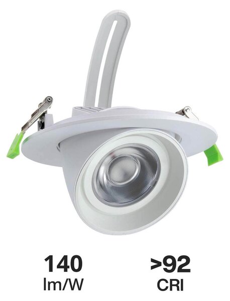 Faro LED da Incasso 44W Orientabile Foro Ø160mm Bianco-driver Philips Colore Bianco Caldo 2.700K