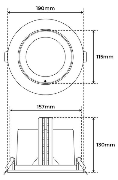 Faro LED da Incasso 44W Orientabile Foro Ø160mm Bianco-driver Philips Colore Bianco Caldo 2.700K