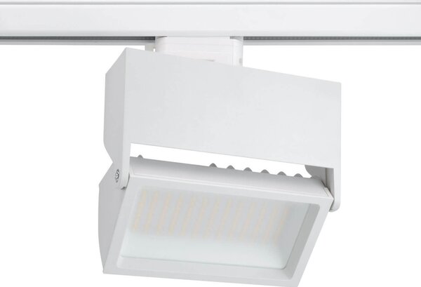 Faro LED 44W Rettangolare per Binario Trifase 100° Bianco con driver Philips No Flickering CRI92 Colore Bianco Caldo 3.000K